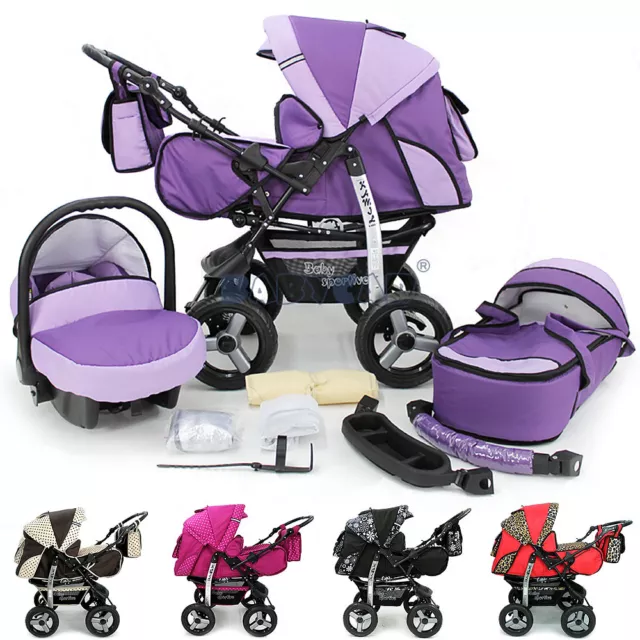 Neu Kombi Kinderwagen 3in1 Pram Poussette Sportsitz Babyschale Autositz Buggy