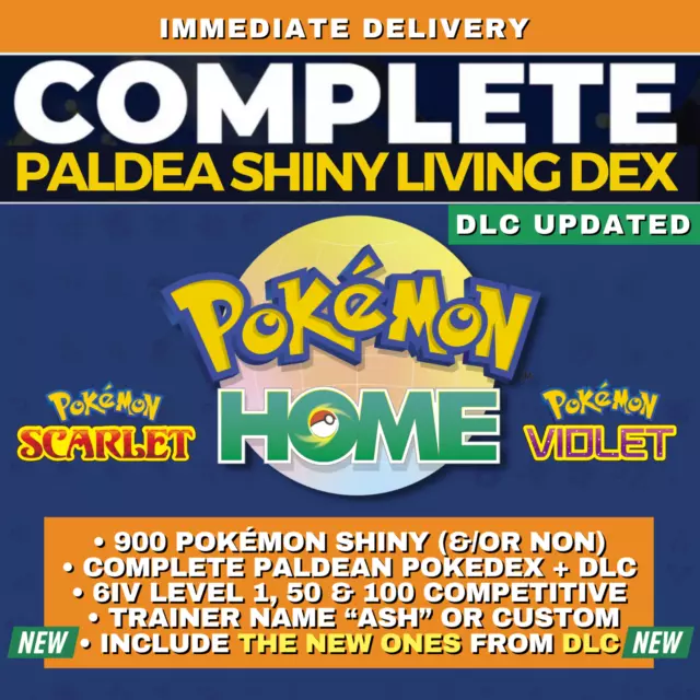 Pokémon Scarlet Violet Complete Shiny Living Dex Pokedex Full 6IV Paldea