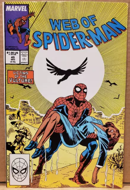 Web of Spider-Man 45 Vulture Adam Blaustein Alex Saviuk 1988 Marvel Comics