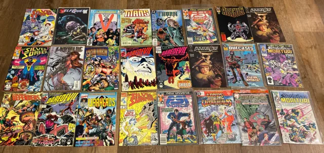 Vintage Mixed Comic Book Lot of 24- Silver Surfer, Daredevil, Warheads & More