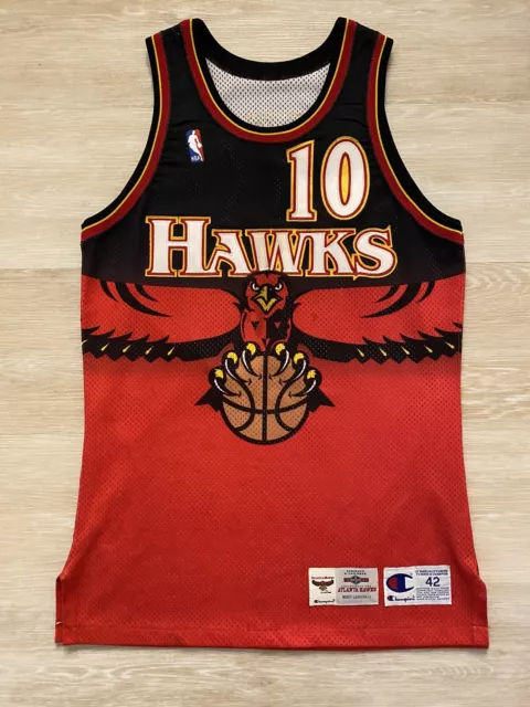 Rare Vintage CHAMPION Atlanta Hawks Mookie Blaylock NBA Jersey