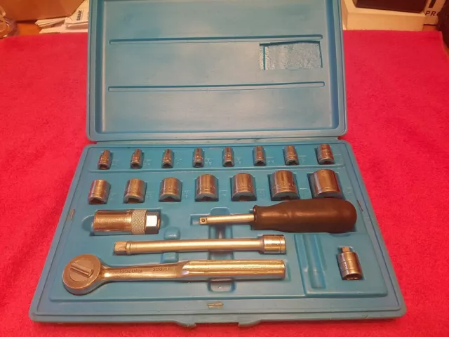 Kraeuter USA 3/8" & 1/4" Drive Ratchet Socket Tool Set 20 Piece SAE Vtg