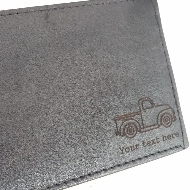 Engraved Leather Wallet With Scooter Design, Merchandise Gift For Lambretta / Vespa Fans, Men's