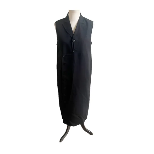 ASOS Women’s Black Midi Dress Front Button Mod Minamalist Size 4 Collared