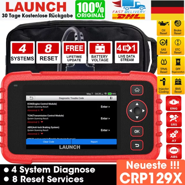 2024 LAUNCH CRP129X PRO Profi OBD2 Diagnosegerät Scanner ABS TPMS SAS BMS EPB Öl