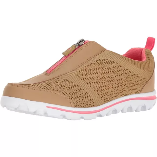 Propet Shoes Womens 6.5 N TravelActiv Zip Walking Casual Comfort Honey/Coral New