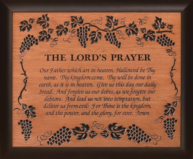 P. GRAHAM DUNN The Lord's Prayer Grape Vine 28 x 36 Wood Twotone Carved Wall ...