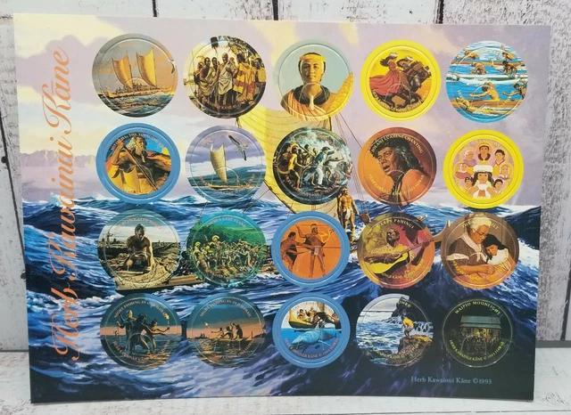 Herb Kawainui Kane Hawaiian Artist POG Milk Caps Gabby Pahinui Old HI Kane