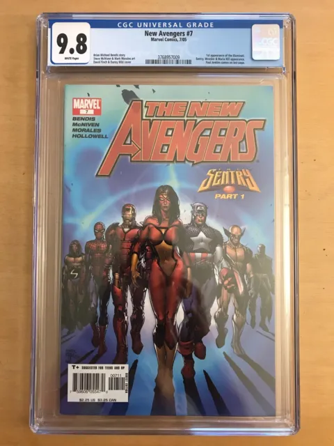 New Avengers #7 CGC 9.8 White pages Marvel 2005 1st appearance of the Illuminati