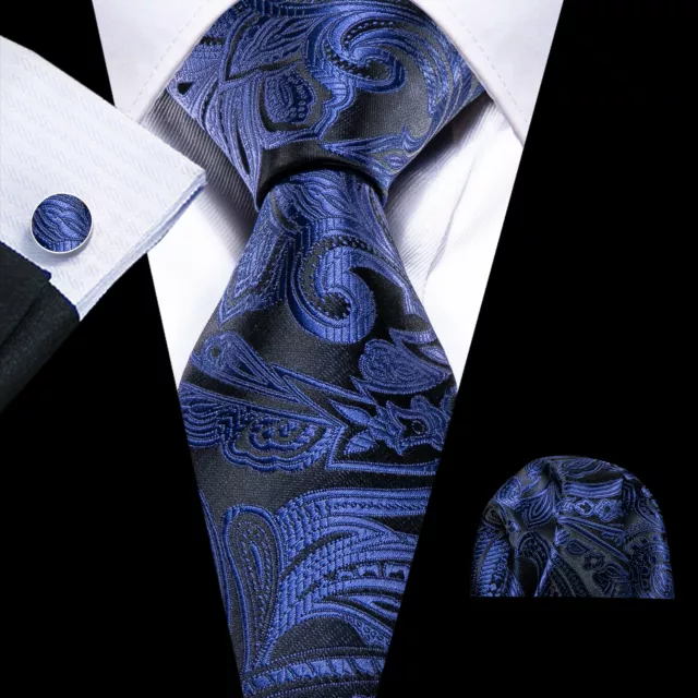 US 248 Colors Slik Mens Tie and Handkerchief Set Necktie Pocket Square Cufflinks