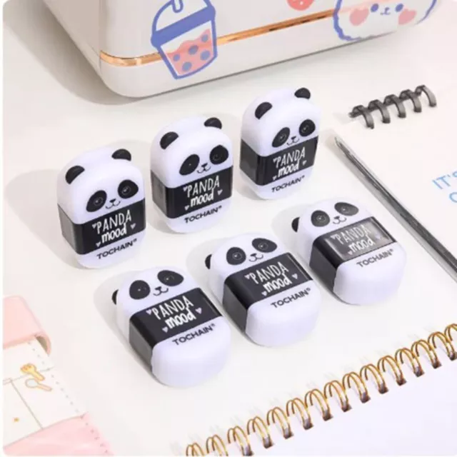 3PCS Plastic Panda Design Pencil Erasers No Odor Pencil Erasers  Student