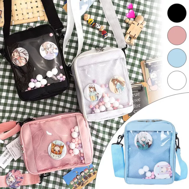 Anime Japanese Lolita Girl Cute Canvas Itabag Transparent Messenger Shoulder Bag