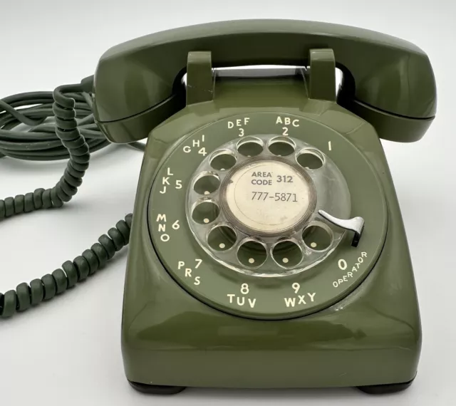 VTG 1960 ROTARY DIAL PHONE Green Bell System Western Electric Pacific Telephone