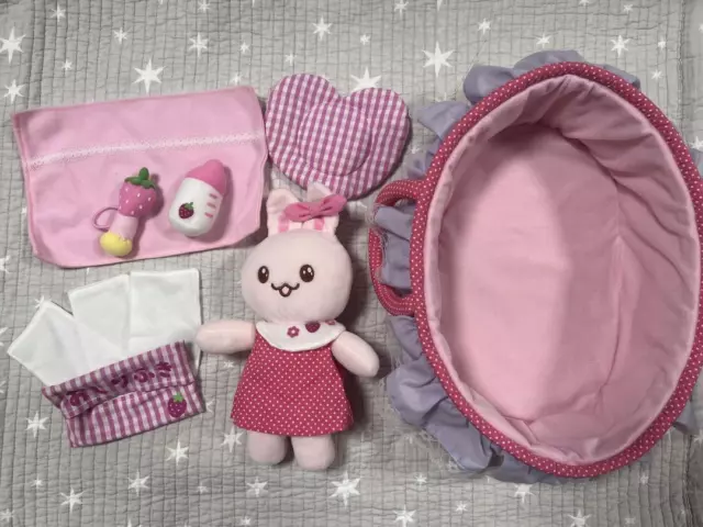 Mother Garden Usamomo Care Set Plush Doll Pink Japan