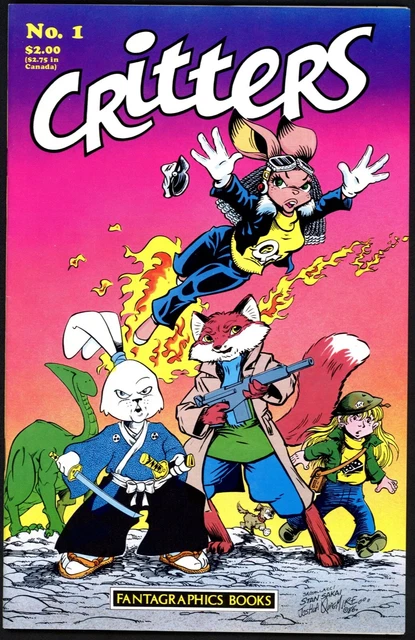 CRITTERS No. 1 (Fantagraphics, 1986) Usagi Yojimbo Story 1st Appearance of Gen