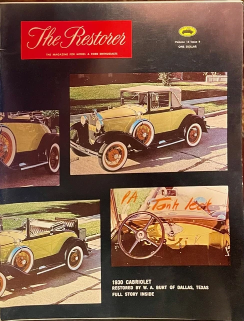 VINTAGE THE RESTORER Model A Ford Magazine, Volume 15, Issue 4, Nov-Dec ...