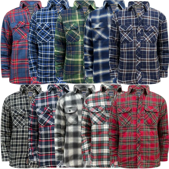 New Mens Padded Sherpa Fleece Quilted Lined Shirt Lumberjack Jacket Flannel Work