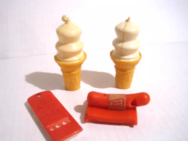 Vintage ADVERTISING WHISTLES Dairy Queen Trix Weiner Oscar Meyer Plastic 70s 80s