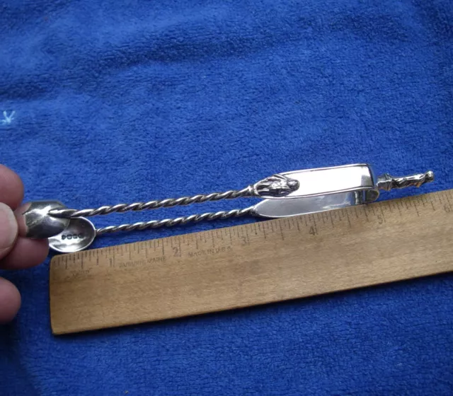 Good ENGLISH Victorian Sterling APOSTLE Handle SUGAR TONGS-Maker IF 1858-59