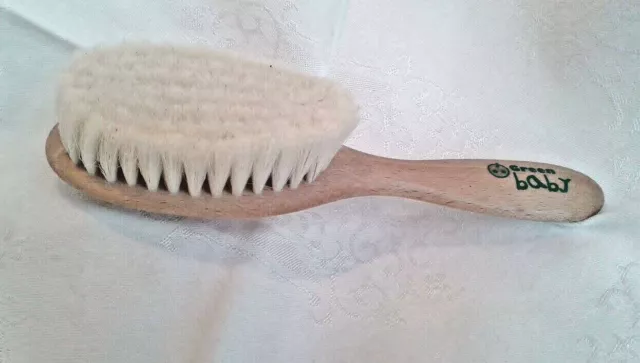 GreenBaby Natural Soft Bristle Baby Hairbrush, Wooden Handle, BNIP