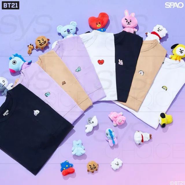 BTS BT21 Official Authentic Goods Short Sleeve Pocket T-Shirts by SPAO + Track#