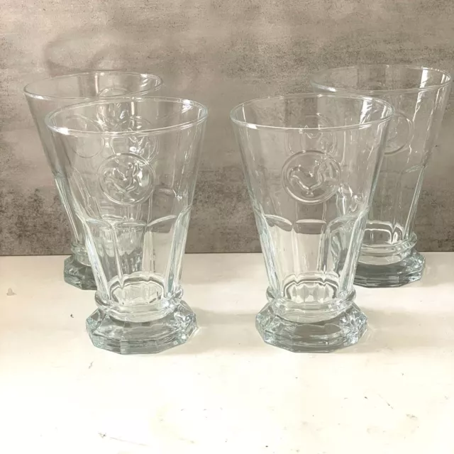 Cristal D'Arques-Durand Set of 4 Heritage Rooster Collection 10 oz Juice Glasses