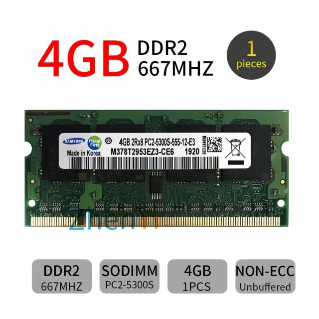 4GB 2GB 1GB DDR2 PC2-5300S 667MHz 1.8V Laptop Speicher SODIMM RAM Für Samsung DE