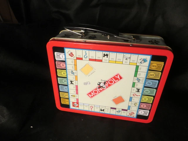 Monopoly Board Game Mini Tin Lunch Box School Craft Supply Storage Case 2000