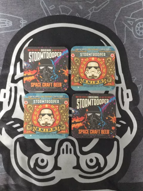 4x Stormtrooper Ale craft Beer Mat Coaster Mancave BBQ. Star Wars.