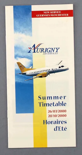Aurigny Air Services Airline Timetable Summer 2000