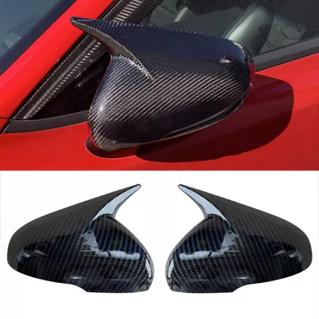 Carbon Fiber Style OX Horn Rearview Mirror Cover Fit For Kia Stinger 2018-23