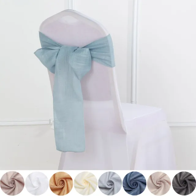 5 Polyester CHAIR SASHES Premium Faux Burlap Wedding Party Dinner Decorations