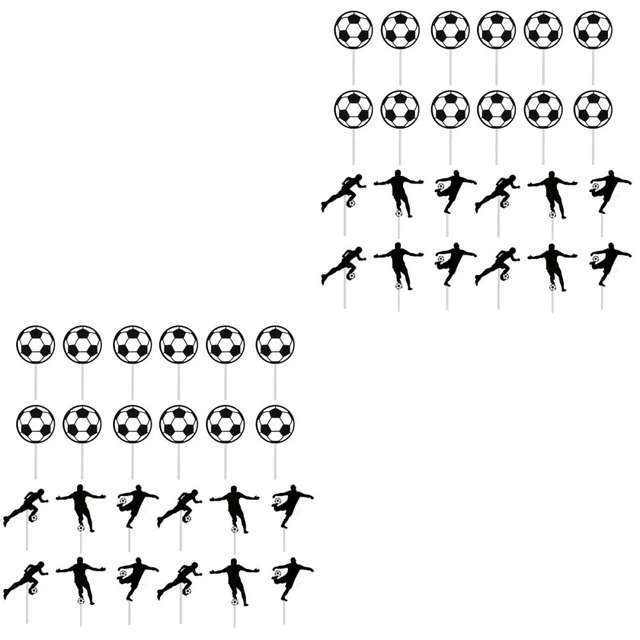 48 PCS Soccer Cupcake Toppers Soccer Cupcake Picks Fruit Picks Points de fête