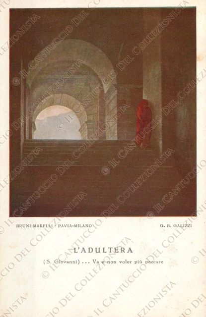 I Santi Evangeli illustrati L’Adultera S. Giovanni Galizzi Cartolina