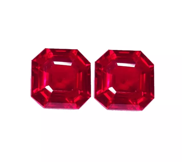 Natural Red Ruby Pair 8-10 Cts Loose CERTIFIED Gemstone Octagon ruby Gem NR11