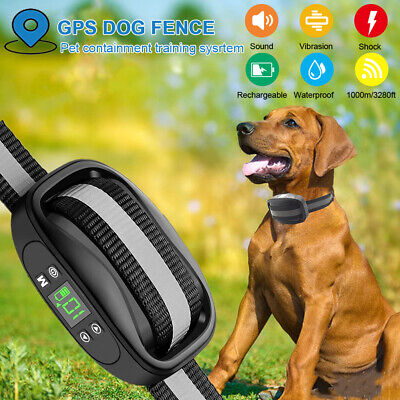 Newest GPS Wireless Dog Fence Pet Containment System Waterproof Training Collars