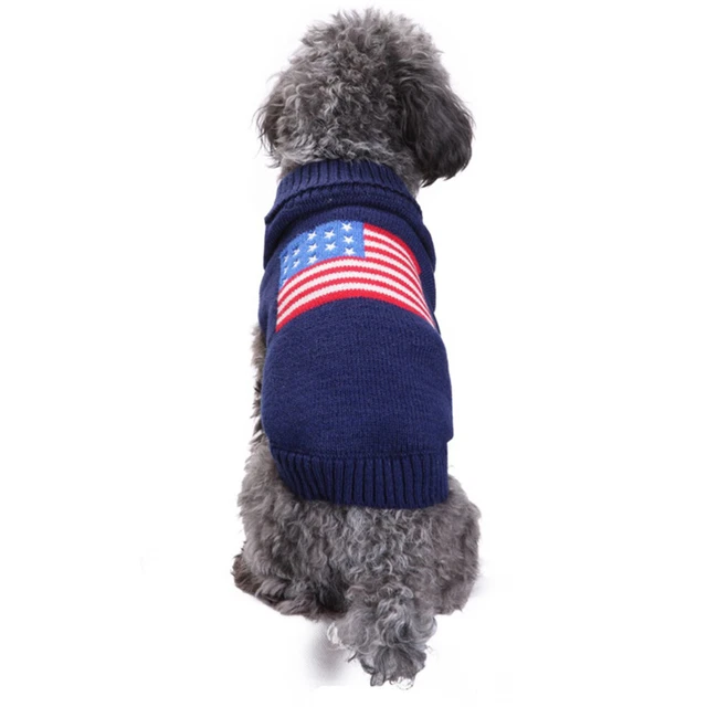 Hund Der Amerikanischen Flagge Hässlicher Weihnachtspullover