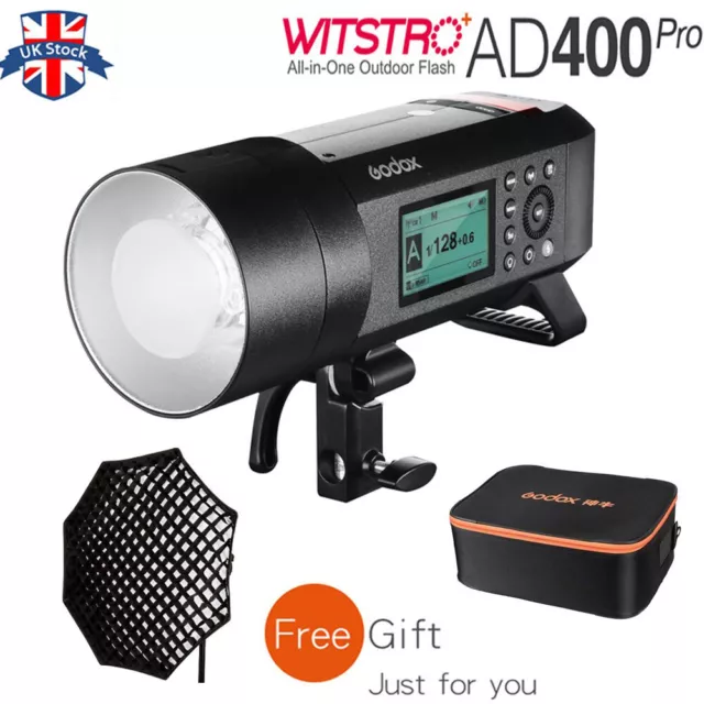 UK Godox AD400Pro 400Ws 2.4G X System TTL All-in-One  Flash+95CM softbox+CB-09