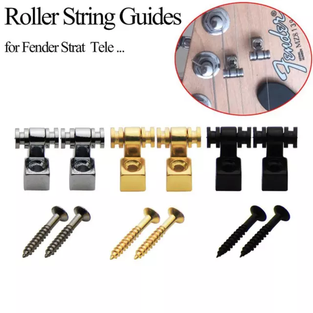 Electric Guitar Roller String Tree Retainers 2PCS with Screws Improved