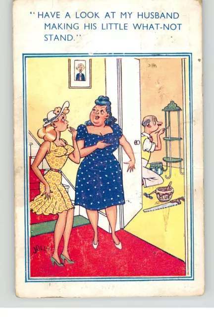 Comicard Jolly Postcard 2137 - Husband Joiner What Not  - Posted 1953