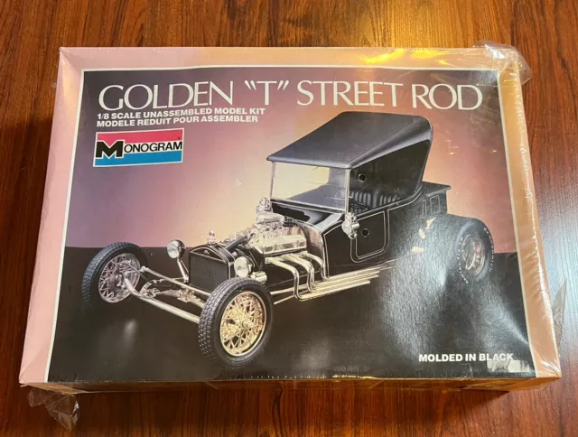 Golden T Street Rod 1:8 Scale Plastic Model Kit Monogram 1985 Black Sealed New