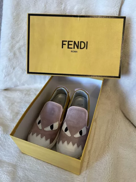 FENDI Girls Slip On Trainers In Box 11.5