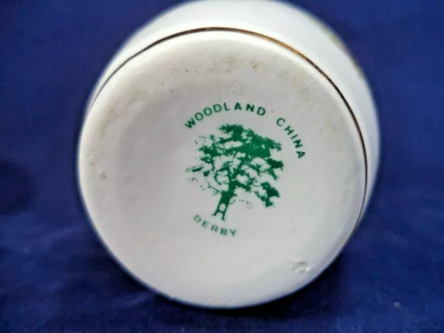 Miniatur Porzellan Urne & Deckel Gelbhammer Vögel Brombeeren 'Woodland China Derby' 11