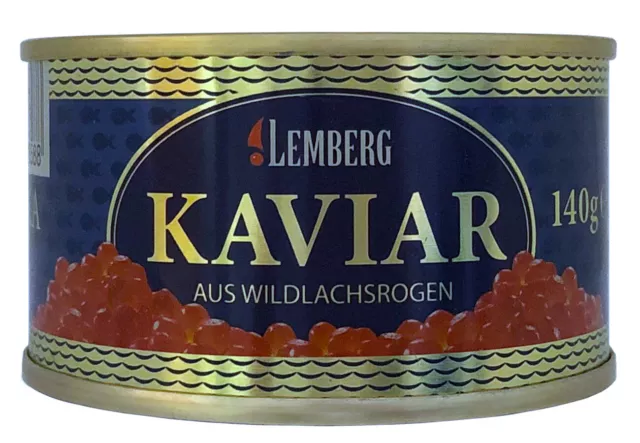 140g. Buckel Lachs Kaviar Fisch Rogen Wildfang USA Alaska Lemberg Koscher Salmon