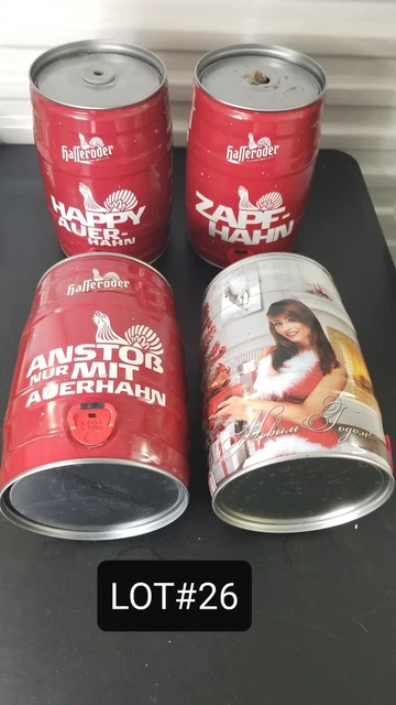 Lot of (9) EMPTY 5 LITER BEER CANS RETRO/VINTAGE EUROPEAN ASSORTED LOT#26