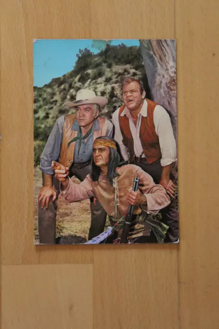 Postkarte Bonanza Ben und Hoss mit Indianer ca 1970 ungelaufen