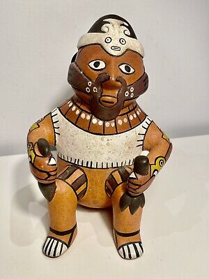 Vintage /Antique Nazca ceramic asset bearer man vessel effigy Peru South America