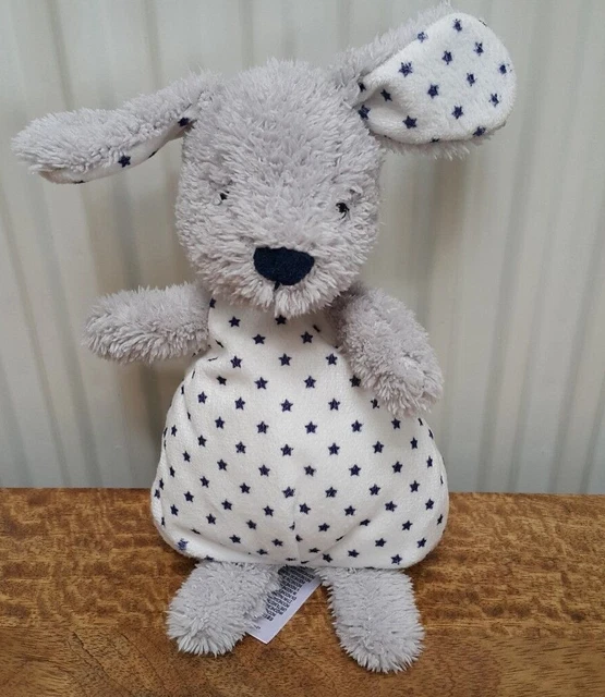 MARKS AND SPENCER Dog Puppy Baby Comforter Star Design Blue Grey 10