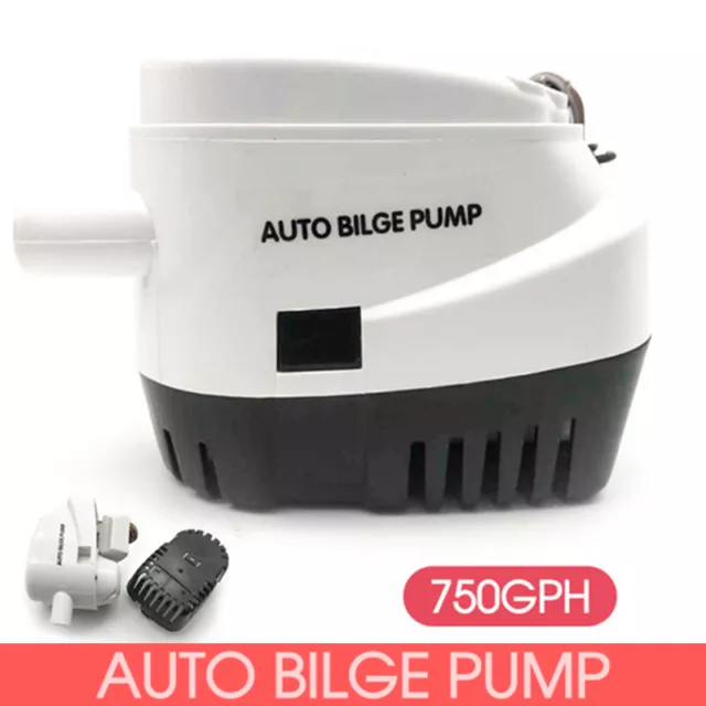 12V Boat Automatic Submersible Bilge Water Pump 750GPH Auto With Float Switch AU