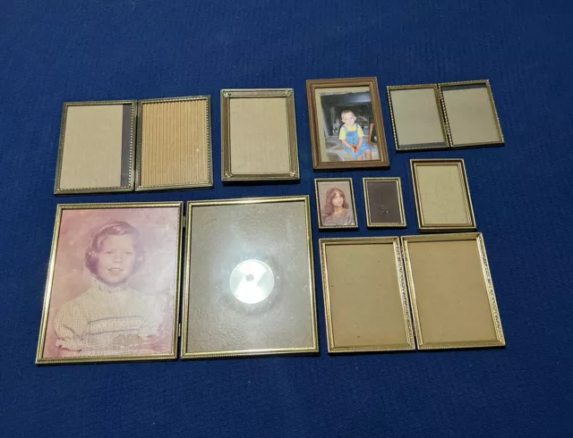 Lot of MCM Vintage Frames Gold Tone Brass Photo Picture Frame. Mix Sizes.